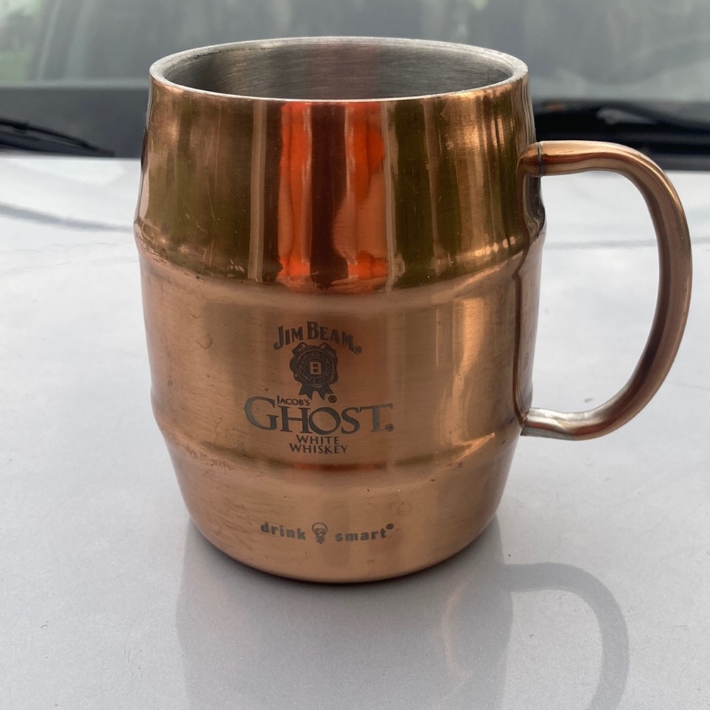 Jim Beam “Jacob’s Ghost White Whiskey” Copper & Stainless Steel Moscow Mule